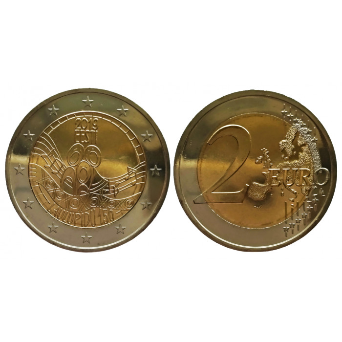 Эстония 2 евро 2019 год UNC UC# 105 150 лет первому Эстонскому празднику песни