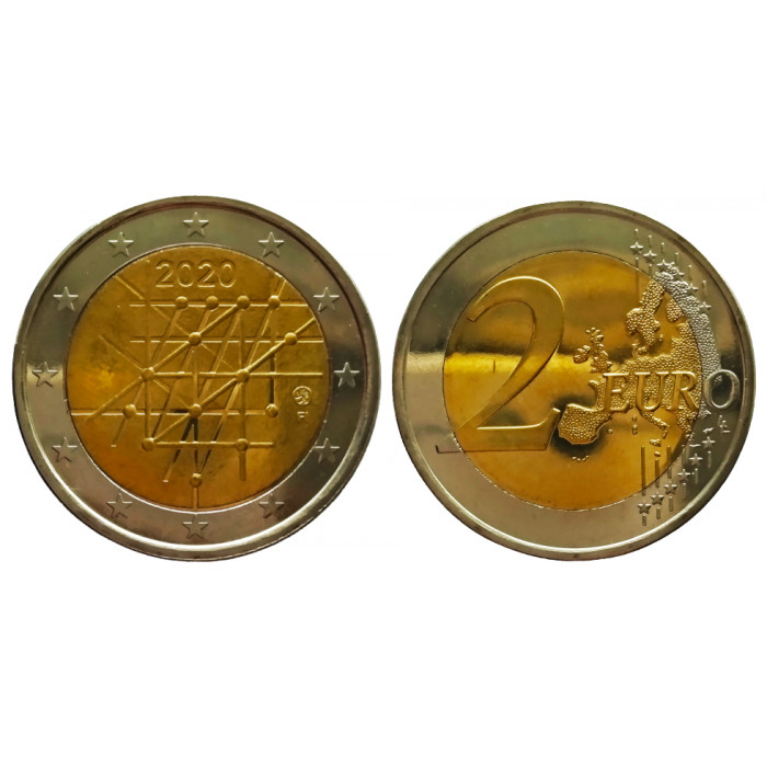 Финляндия 2 евро 2020 год UNC UC# 108 100 лет Университету Турку