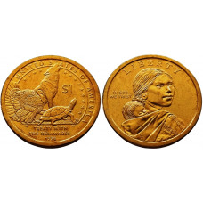 США 1 доллар 2013 D год UNC KM# 551 Делаверский договор 1778 года Сакагавея Коренные американцы