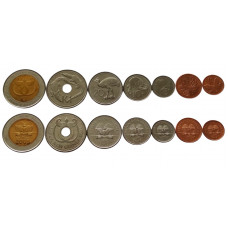 Папуа - Новая Гвинея 1 2 5 10 20 тойя 1 2 кина 2001-2008 год UNC Набор из 7 монет