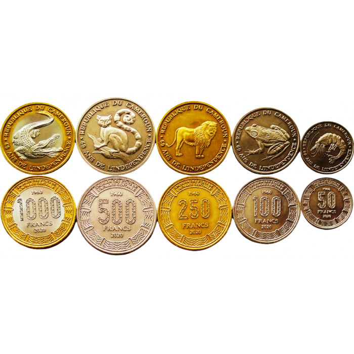 Камерун 50 100 250 500 1000 франков 2020 год UNC UC# 100-104