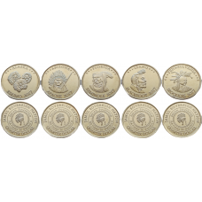 США - Племя Джамул 25 центов 2017 год Фантазийные выпуски Набор из 5 монет