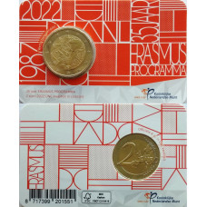 Нидерланды 2 евро 2022 год UNC UC# 100 35 лет программе Эразмус