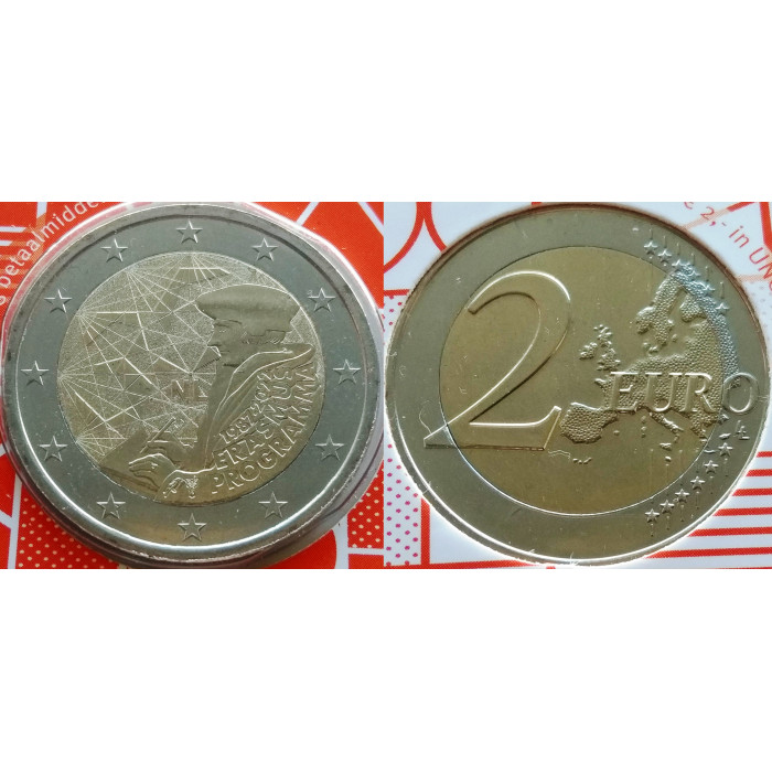 Нидерланды 2 евро 2022 год UNC UC# 100 35 лет программе Эразмус