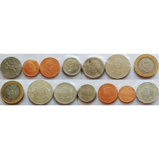 Ямайка 1 10 25 центов 1 5 10 20 долларов 1969-2022 год Набор из 7 монет