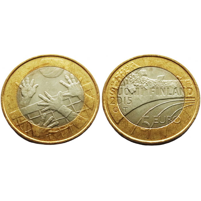 Финляндия 5 евро 2015 год UNC KM# 234 Спорт - Волейбол