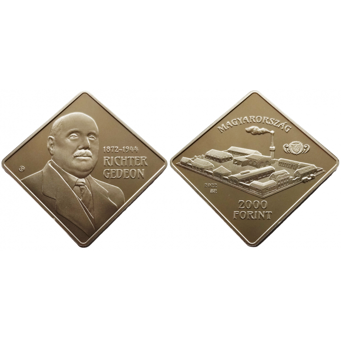 Венгрия 2000 форинтов 2022 год Proof Гедеон Рихтер. Фармацевтическая компания Медицина