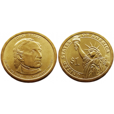 США 1 Доллар 2009 D год UNC Президенты № 10 Джон Тайлер (1841-1845)