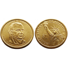 США 1 Доллар 2009 D год UNC Президенты № 11 Джеймс Нокс Полк (1845-1849)