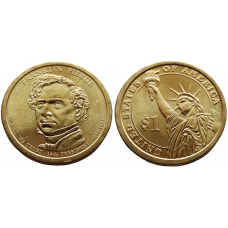 США 1 Доллар 2010 P год UNC Президенты № 14 Франклин Пирс (1853-1857)