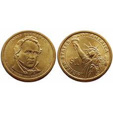 США 1 Доллар 2010 D год UNC Президенты № 15 Джеймс Бьюкенен (1857-1861)