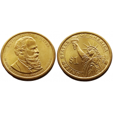 США 1 Доллар 2011 D год UNC Президенты № 19 Ратерфорд Хейз (1877-1881)