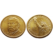 США 1 Доллар 2012 D год UNC Президенты № 23 Бенджамин Гаррисон (1889–1893)