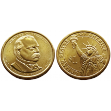 США 1 Доллар 2012 D год UNC Президенты № 24 Гровер Кливленд (1893–1897)