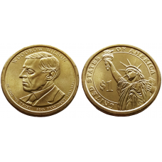 США 1 Доллар 2013 P год UNC Президенты № 28 Томас Вудро Вильсон (1913–1921)