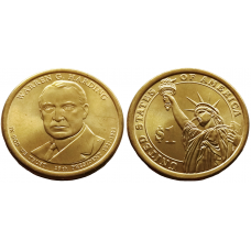 США 1 Доллар 2014 D год UNC Президенты № 29 Уоррен Гардинг (1921–1923)