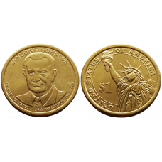 США 1 Доллар 2015 D год UNC Президенты № 36 Линдон Джонсон (1963–1969)