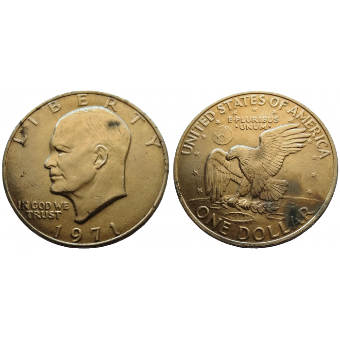США 1 доллар 1971 год XF KM# 203 Доллар Эйзенхауэра