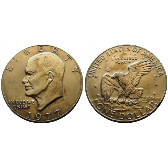 США 1 доллар 1977 D год XF KM# 203 Доллар Эйзенхауэра