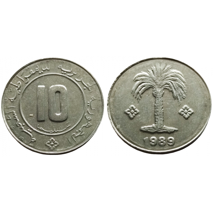 Алжир 10 сантимов 1989 год KM# 115