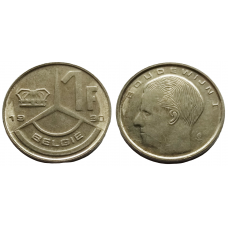 Бельгия 1 франк 1990 год KM# 171 Надпись на голландском - 'BELGIË'