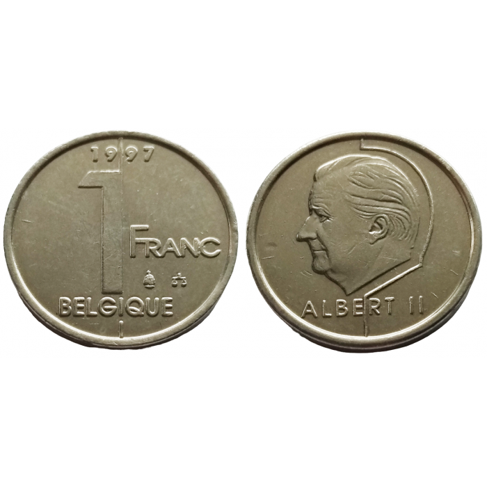 Бельгия 1 франк 1997 год KM# 187
