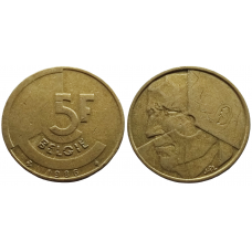 Бельгия 5 франков 1986 год KM# 164 Надпись на голландском - 'BELGIË'