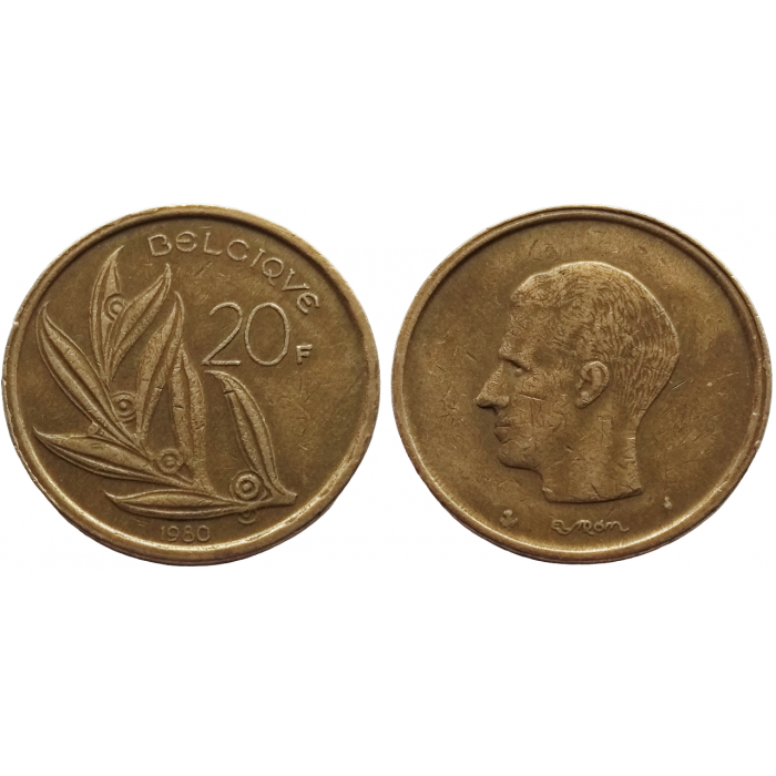 Бельгия 20 франков 1980 год KM# 159