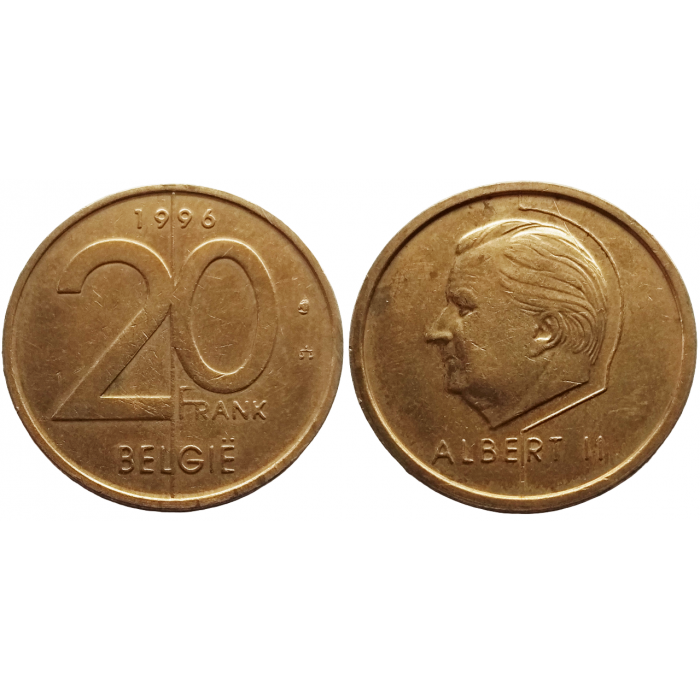 Бельгия 20 франков 1996 год KM# 192