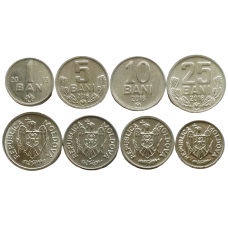 Молдавия 1 5 10 25 бани 2013-2016 год UNC Молдова Набор из 4 монет