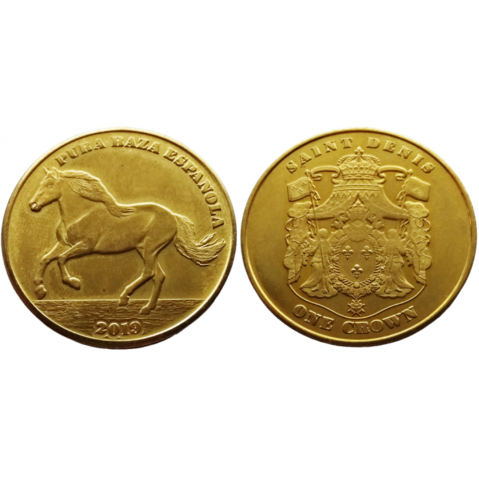 Сен Дени 1 крона 2019 год UNC Андалузская лошадь Фантазийные выпуски