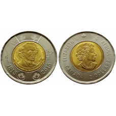 Канада 2 доллара 2015 год UNC KM# 1855 200 лет со дня рождения Джона Макдональда