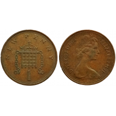 Великобритания 1 новый пенни 1974 год KM# 915 Королева Елизавета II (1968 - 1981)