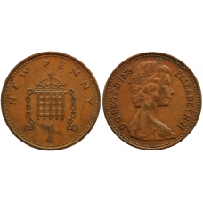 Великобритания 1 новый пенни 1979 год KM# 915 Королева Елизавета II (1968 - 1981)