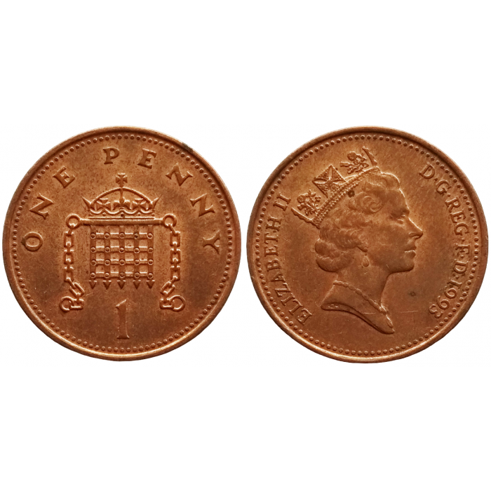Великобритания 1 пенни 1993 год KM# 935a Королева Елизавета II (1982 - 2022)