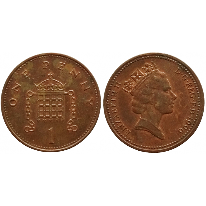 Великобритания 1 пенни 1996 год KM# 935a Королева Елизавета II (1982 - 2022)