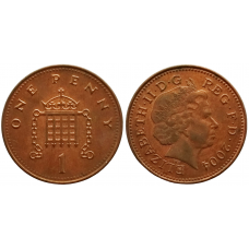 Великобритания 1 пенни 2004 год KM# 986 Королева Елизавета II (1982 - 2022)