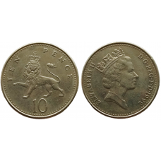 Великобритания 10 пенсов 1992 год KM# 938b Королева Елизавета II (1982 - 2022)
