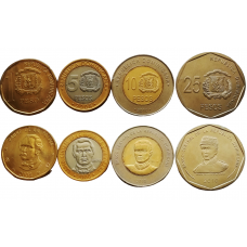 Доминикана 1 5 10 25 песо 2002-2022 год UNC Набор из 4 монет