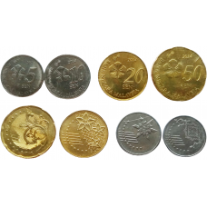 Малайзия 5 10 20 50 сенов 2011-2023 год UNC Набор из 4 монет
