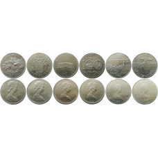 Канада 1 доллар 1970-1984 год UNC Набор из 6 монет