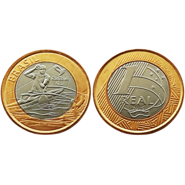 Бразилия 1 реал 2015 год UNC KM# 706 XXXI летние Олимпийские Игры, Рио-де-Жанейро 2016 - Параканоэ