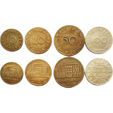 Саар 10 20 50 100 франков 1954-1955 год XF+ Набор из 4 монет