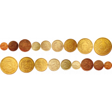 Финляндия 1 5 10 25 50 пенни 1 5 10 20 марок 1923-1939 год XF+ Набор из 9 монет