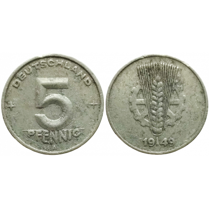 Германия - ГДР 5 пфеннигов 1949 год KM# 2
