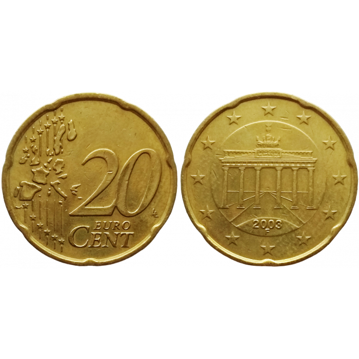 Германия 20 евроцентов 2003 F год KM# 211
