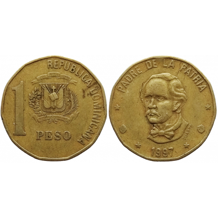Доминикана 1 песо 1992 год KM# 80.2