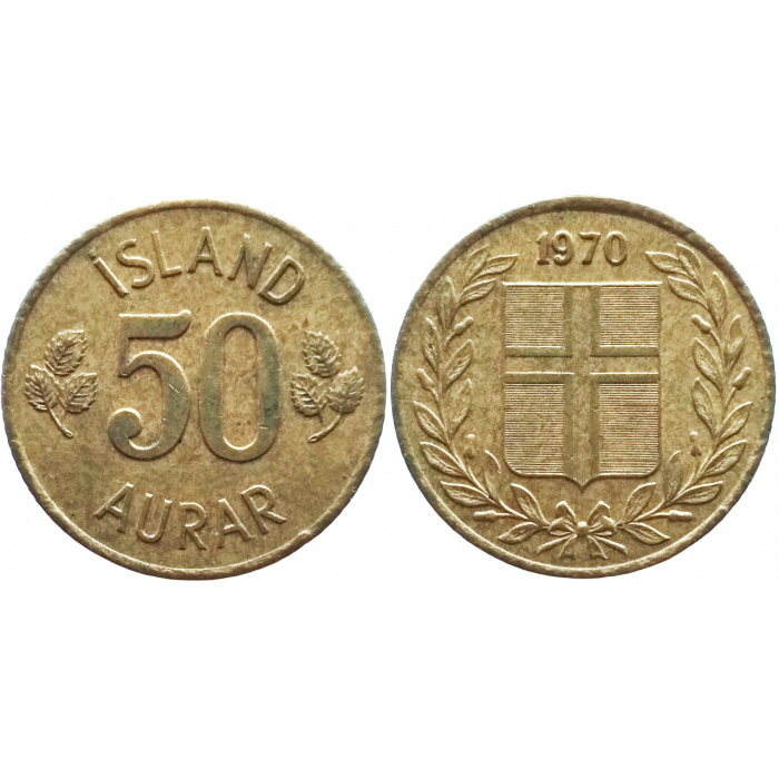 Исландия 50 эйре 1970 год KM# 17