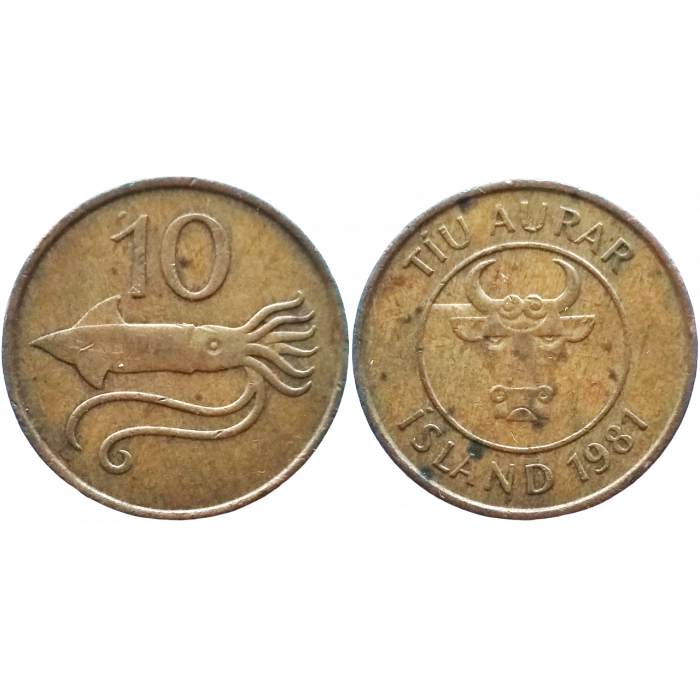Исландия 10 эйре 1981 год KM# 25