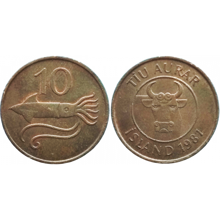 Исландия 10 эйре 1981 год KM# 25